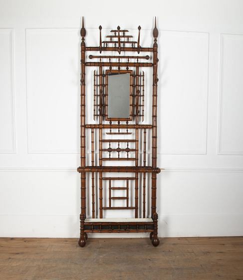 19th Century Simulated Bamboo Mahogany Hall Stand OF6330118