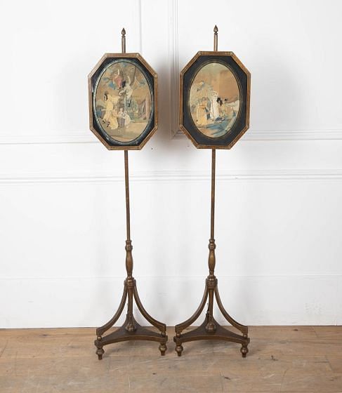 Pair of 19th Century Regency Pole Screens OF8028078