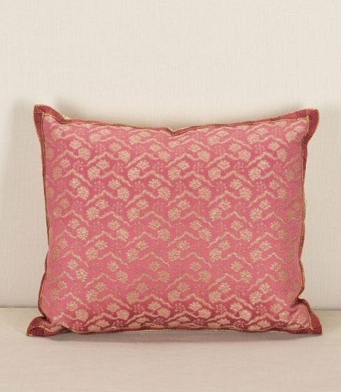 Large 19th Century Italian Silk and Linen Brocade Cushion RT1343380