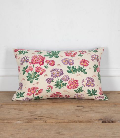 Early 20th Century Purple and Raspberry Primroses Cushion RT4236219