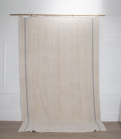 20th Century Hungarian Blue Striped Hemp Cart Cover RT4236256