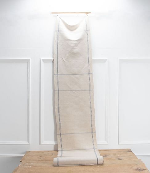 Early 20th Century Roll of Blue Striped Linen European RT4237664
