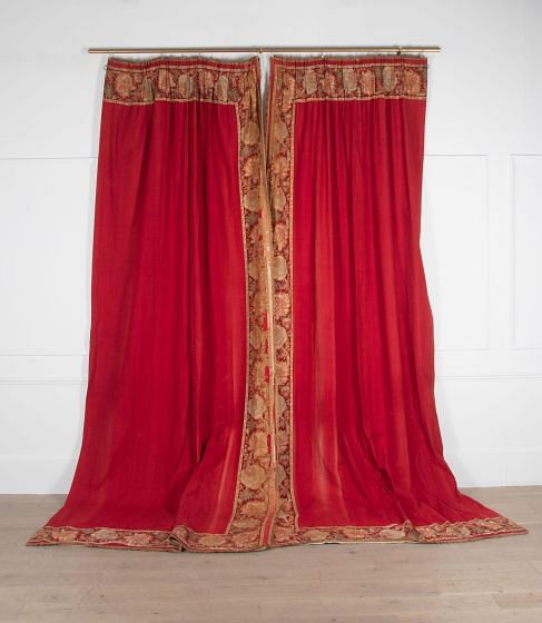 French 19th Century Pair Of Turkey Red Curtains RT4237671