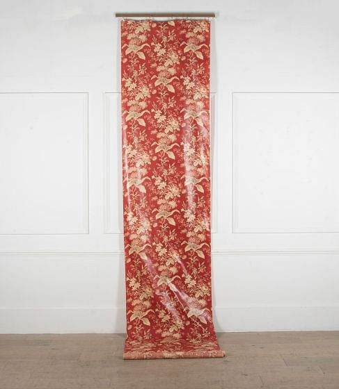 19th Century Roll of Red Chintz Fabric RT4239565