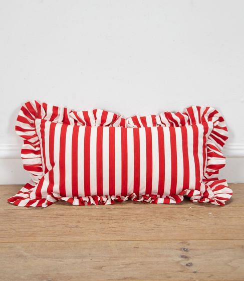 20th Century French Red Striped Cotton Cushion RT4239904
