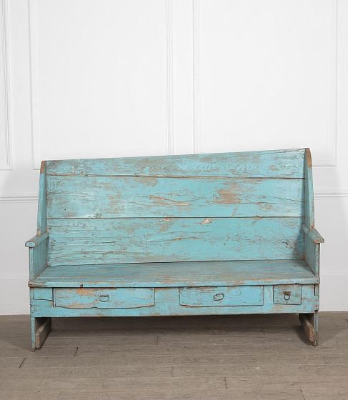 Rustic 19th Century Italian Painted Bench SB0129358