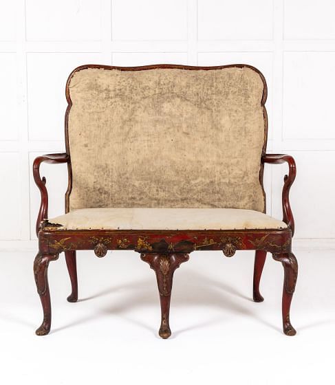 1930s English Decorative Japanned Settee SB0633285