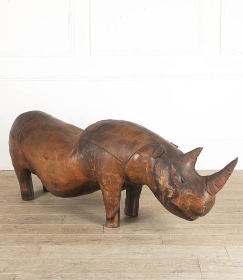 Giant Omersa Leather Rhino Footstool BONHAMS SB1112062