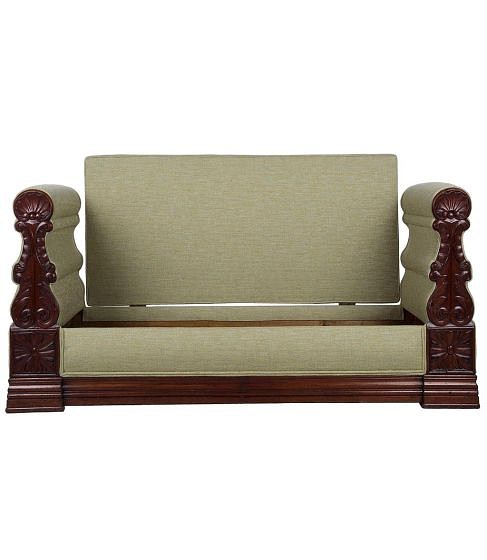 SALE: 19th Century English Carved Mahogany Banquette SB172045