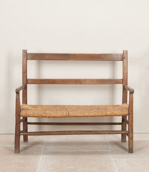 19th Century Spanish Rush Seated Bench SB2642585