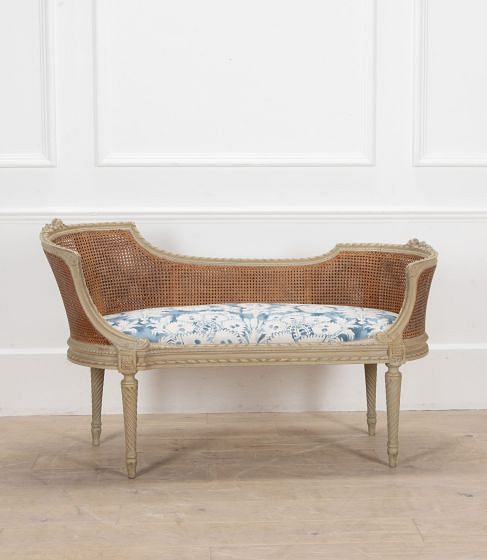 French 19th Century Caned and Painted Sofa or Love Seat SB5239747