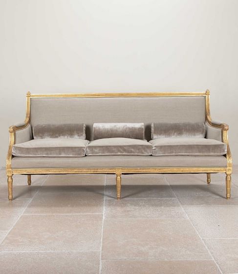 20th Century French Neo-Classical Style Carved Giltwood Sofa by Maison Jansen SB6542551