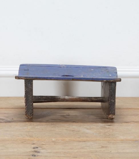 French 19th Century Blue Painted Oak Stool ST4239517