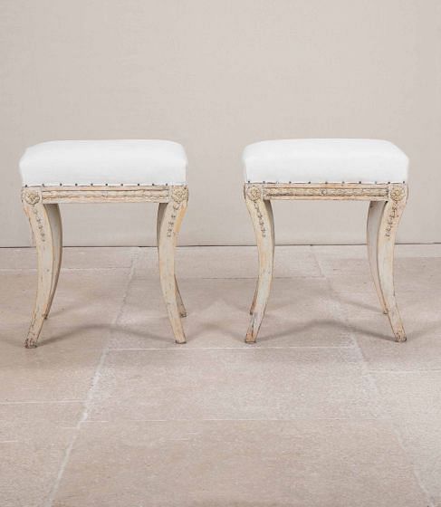 Pair of 19th Century Swedish Gustavian Period Footstools ST6042753