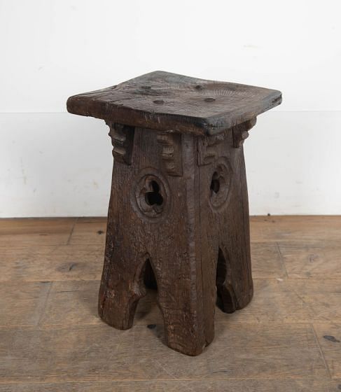 19th Century Oak Gothic Style Stool ST8532872