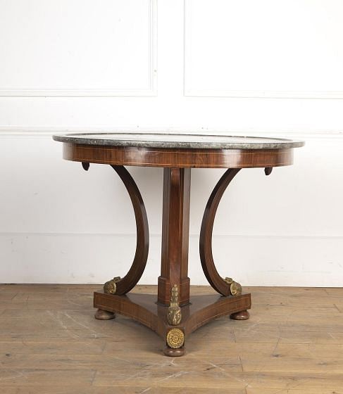 19th Century Mahogany and Marble Centre Table TC0122707