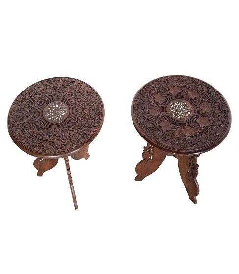 SALE: Pair of Early 20th Century Indian Low Occasional Tables TC038300