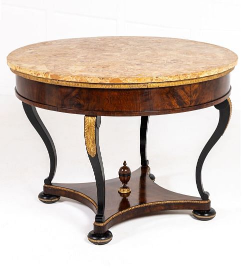 Early 19th Century Italian Walnut Centre Table with Scagliola Top TC0635572