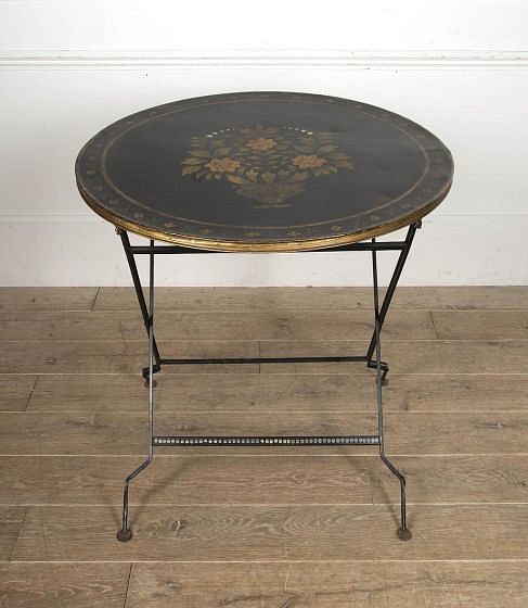 Large 19th Century French Napoleon III Folding Iron Table TC1518893