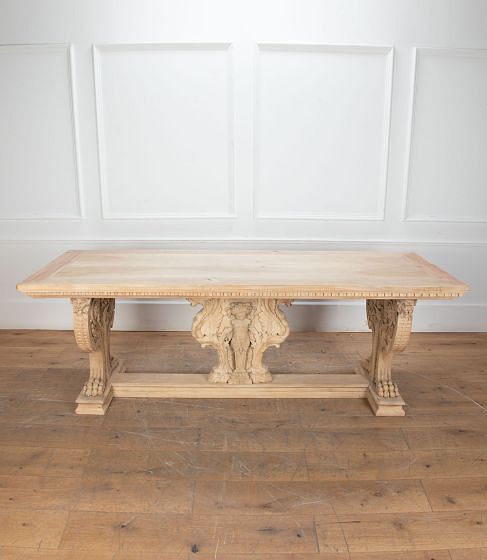 Large 19th Century Bleached Walnut Centre Table TC2334371