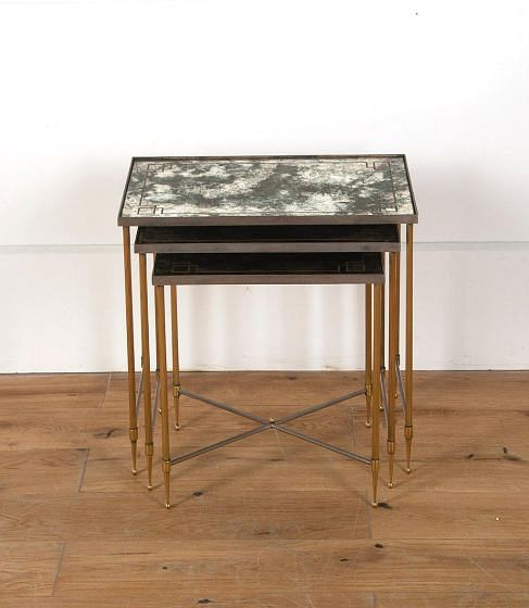 Nest of French Brass and Steel Tables TC3510925