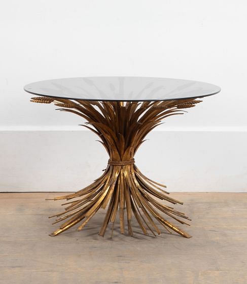 20th Century Gilt Metal Wheat Sheaf Table TC6941025