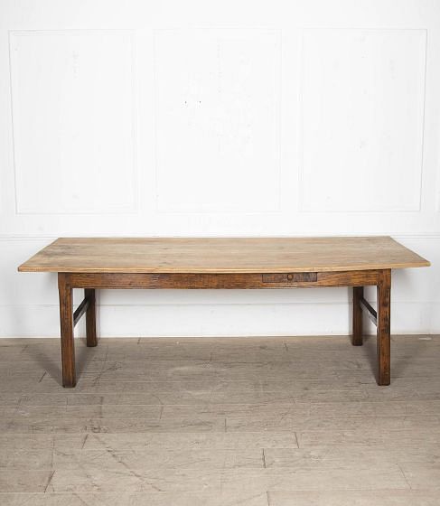 19th Century French Scrubbed Elm Farmhouse Table TC8525276