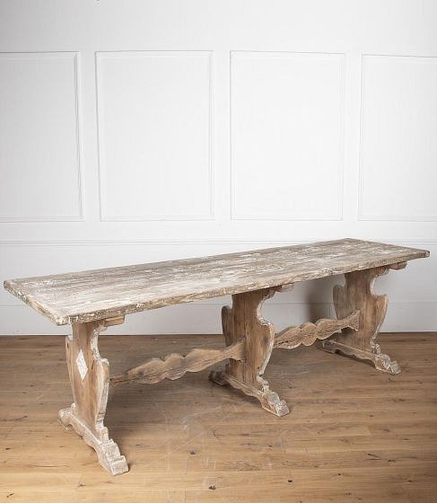 SALE: Large Late 19th Century Italian Tuscan Dining Trestle Table TD2328390