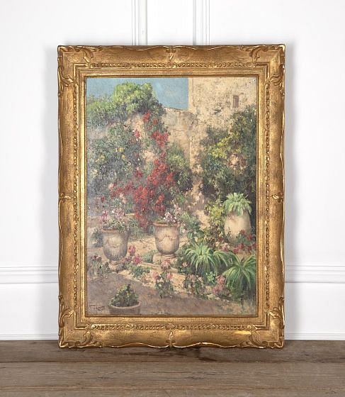 20th Century French Oil Painting 'Garden in Provence' by Honore Camos WD0226818