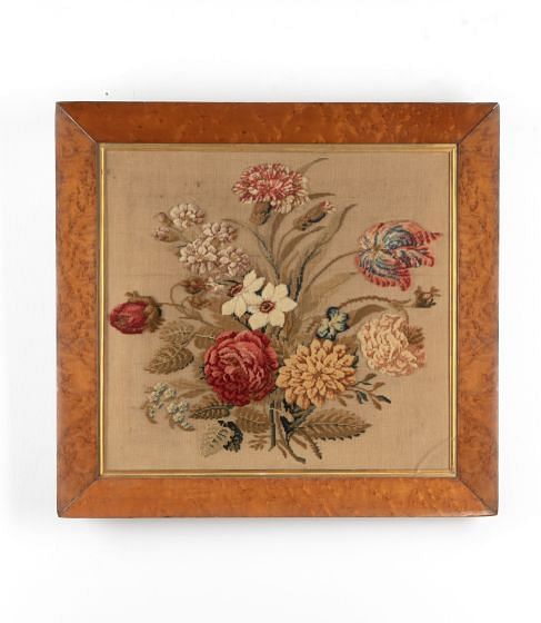 19th Century English Floral Woolwork Picture WD0537844