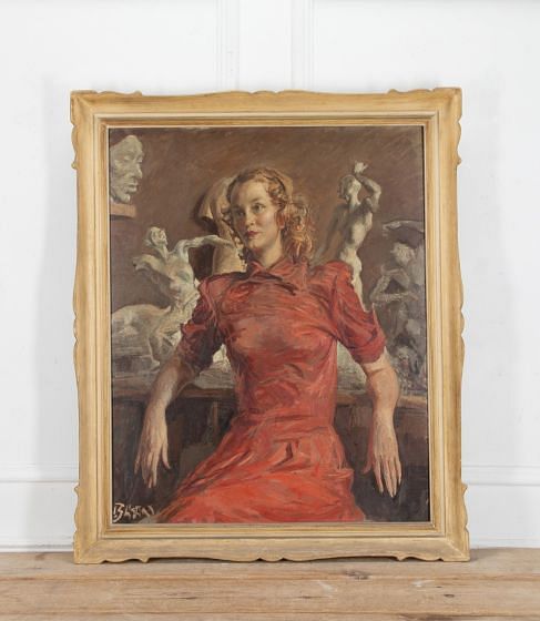 20th Century Italian Oil Painting 'In the Studio' by Paulo Ghiglia WD1240910
