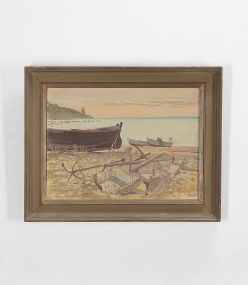 Mid 20th Century Swedish Oil Painting 'Beach Detritus' WD1240931