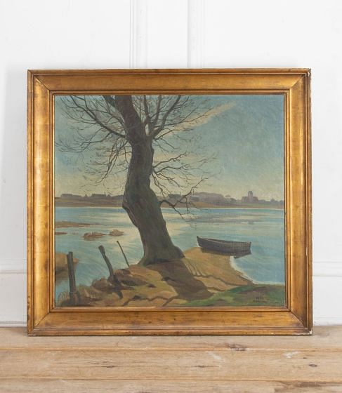 Mid 20th Century Swedish Oil Painting ‘A Day at the Lake’ WD1240942