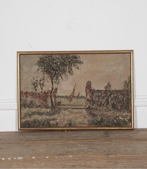 20h Century Painting 'Sailing Boats on an Italian Lake' WD1529998