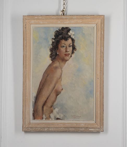 Framed Signed Portrait of A Female Nude After Domergue5152 WD1531321