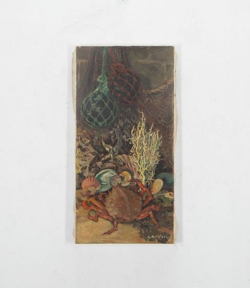 French Still Life Painting Of a Seawall By Deplanque WD1536715