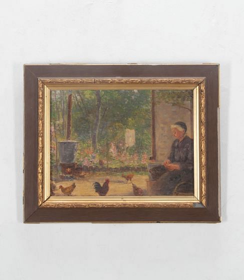 Small Oil Painting Of A Farmhouse Scene WD1536728