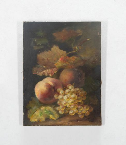 French Still Life Painting Of Grapes And Peaches WD1536730