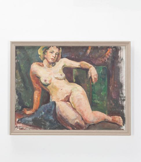 20th Century - Oil on Board - Reclining Nude WD1837251