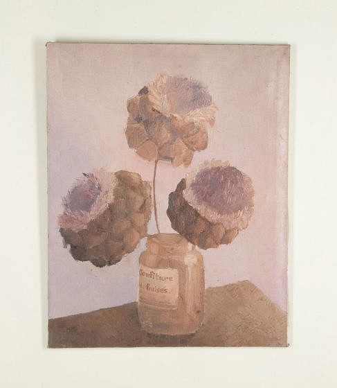 20th Century French Still Life Artichoke Oil on Canvas Painting WD2643724