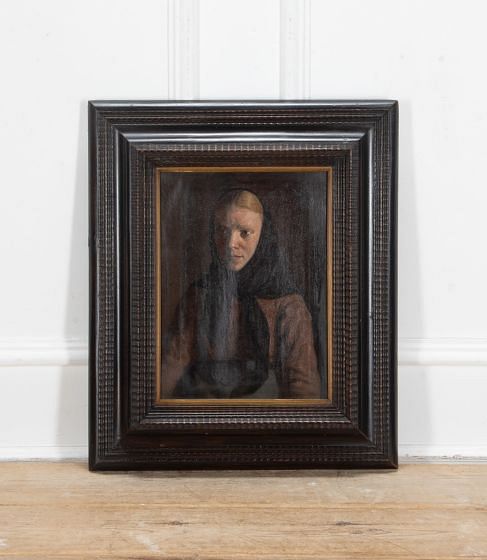 19th Century Danish Girl Portrait in a Ripple Frame WD3441006