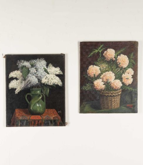 Pair of 20th Century French Still Life Oil Paintings WD3644053