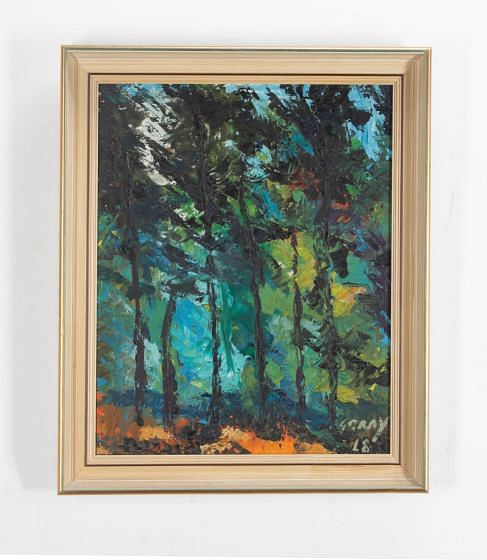 20th Century Oil Painting of Forest Scene WD3940599