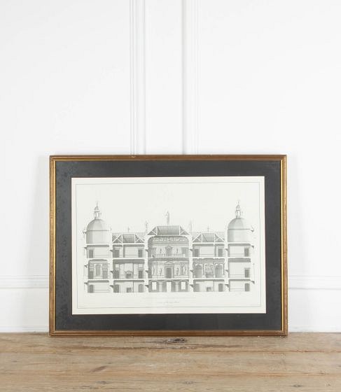 Late 19th Century Framed Etched of Façade of Building WD4462157