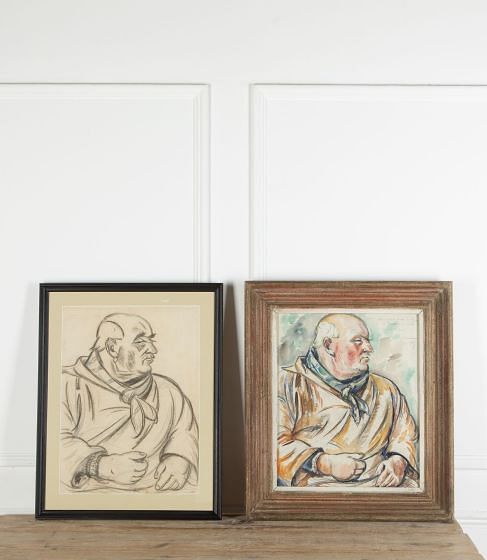 20th Century French Signed Watercolour and Charcoal Sketch by Paul Paquereau WD7535833