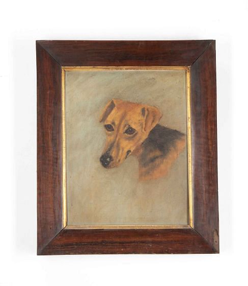 19th Century English Oil on Canvas Painting of Jack Russell Terrier WD8039756