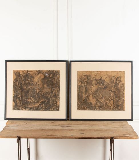 Pair of 18th Century Framed Grisaille WD8132866