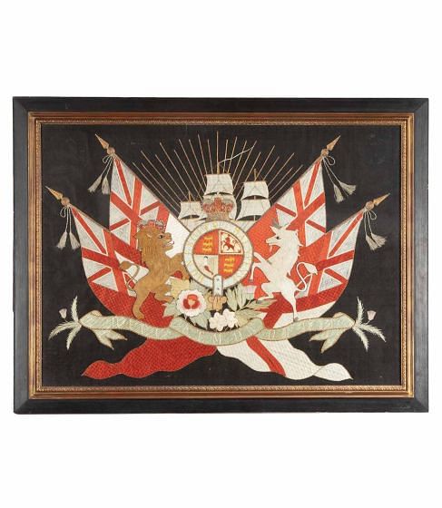 19th Century Sailor's Woolwork Royal Coat of Arms WD8140901