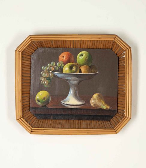 20th Century English Still Life Painting in a Basket Frame WD8543035