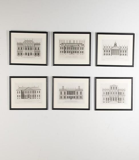 Set of Six Early 18th Century Architectural Engravings by Sir Colin Campbell WD9023849